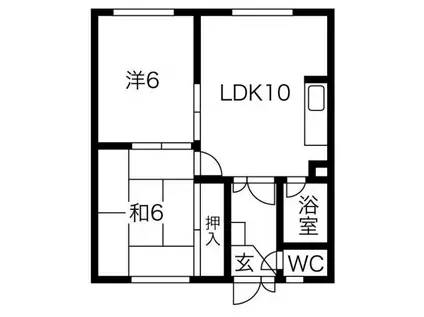 第1コーポ小野(2LDK/2階)の間取り写真