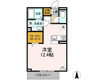 D-ROOMサンケン(ワンルーム/3階)の間取り写真