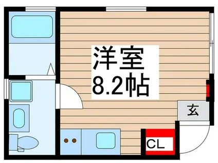 フラワームーン(ワンルーム/1階)の間取り写真