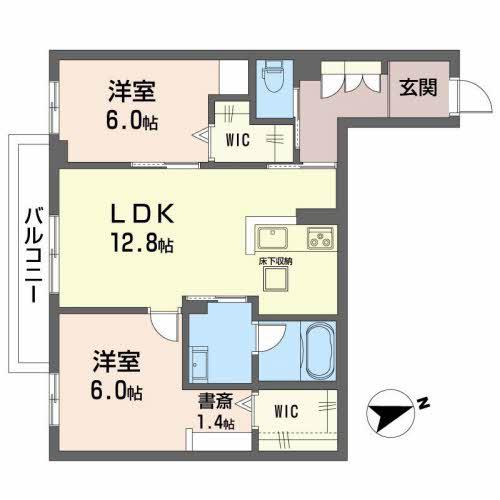 ル・コキヤージュ(2LDK/1階)の間取り写真