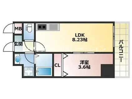 メゾンプレミア6(1LDK/1階)の間取り写真