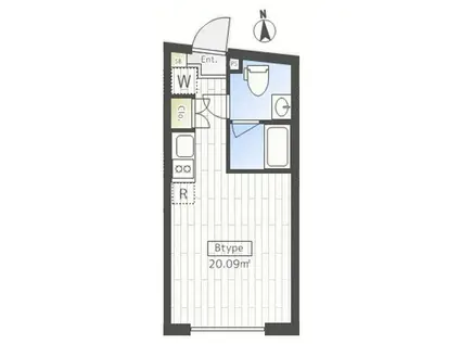 RECO目黒本町(ワンルーム/1階)の間取り写真