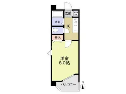 ブルーメンハウス(1K/7階)の間取り写真