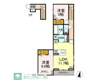 KOMFORTA(2LDK/2階)の間取り写真