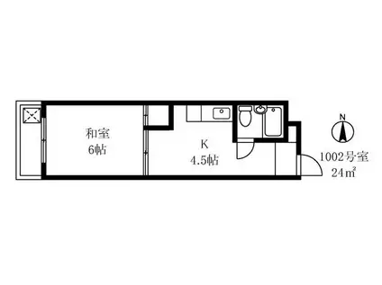 ハイツ・オーエド(1K/10階)の間取り写真