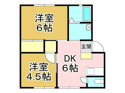 マークハイツ鍋山(2DK/2階)の間取り写真