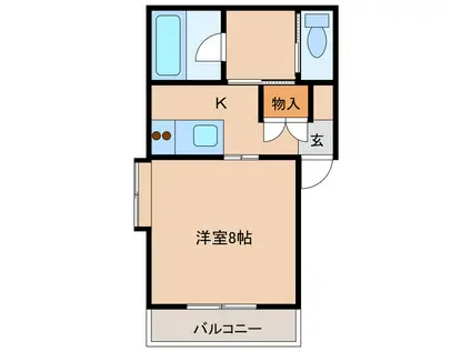 メゾングレイ(1K/1階)の間取り写真