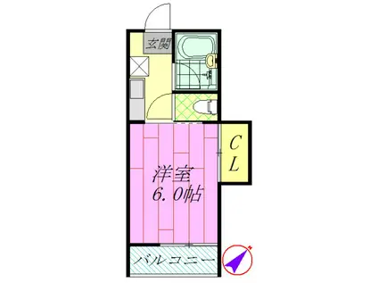 トーシンハイツ堀江(1K/2階)の間取り写真