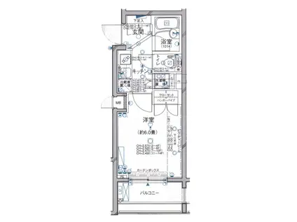 パレステュディオ新宿御苑駅前(1K/9階)の間取り写真