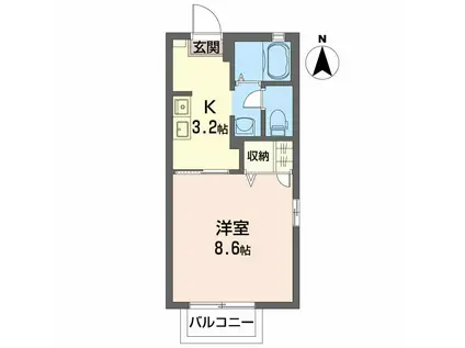 ディアス久保田(1K/1階)の間取り写真