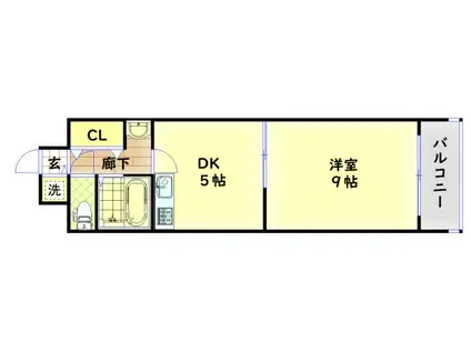 グリーンプラザ瓦町(1DK/8階)の間取り写真