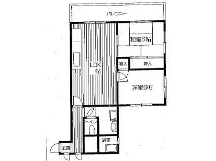 クレール星田(2LDK/3階)の間取り写真