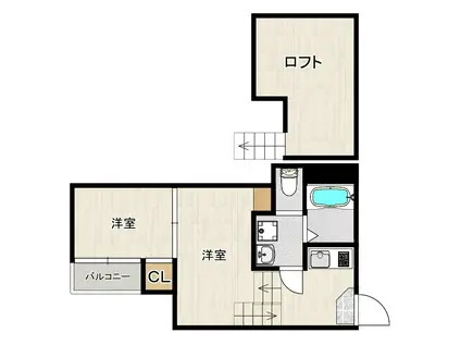 ブルーム麦野(2K/1階)の間取り写真