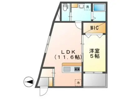 THE GARDEN 金山(1LDK/3階)の間取り写真