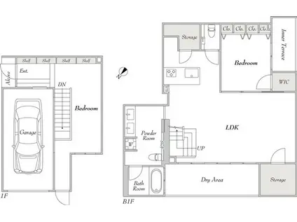 ルミーク雪谷 100(2LDK/B1階)の間取り写真