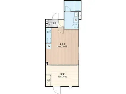 STRIPES用賀II(1LDK/4階)の間取り写真