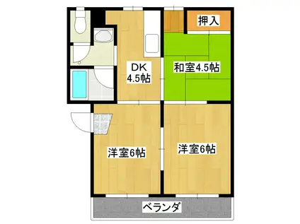 コーポマルイ(3DK/3階)の間取り写真