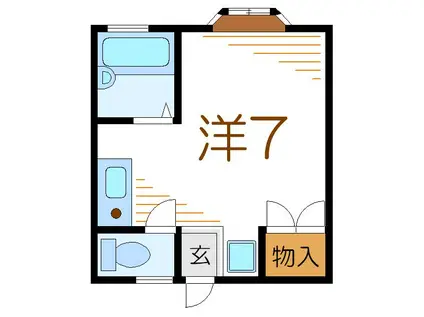 カルゴドール(ワンルーム/2階)の間取り写真