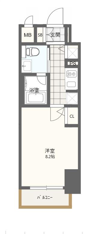 エスライズ梅田DOSHIN(1K/6階)の間取り写真
