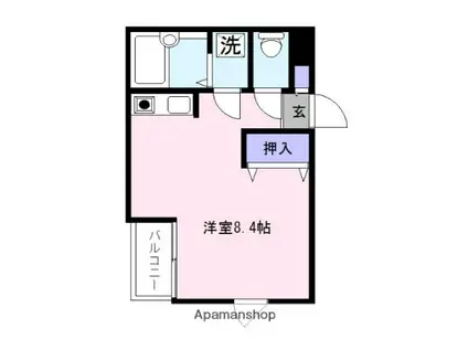 サンシティ姪浜(ワンルーム/3階)の間取り写真