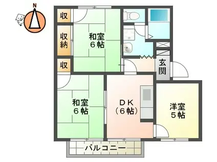 フレグランスヒデA(3DK/2階)の間取り写真