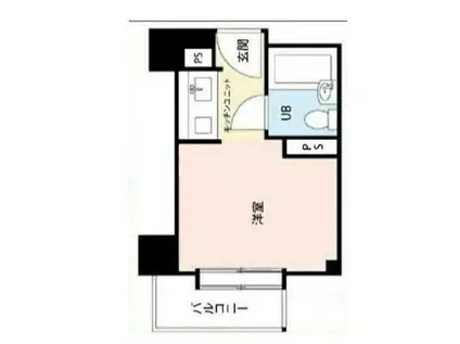 大橋スカイハイツ(ワンルーム/6階)の間取り写真