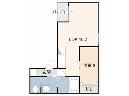 WARREN NAKASHIOTAII(1LDK/2階)の間取り写真