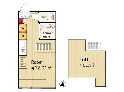 FIRST-HOUSE 中野上鷺ノ宮(ワンルーム/2階)の間取り写真