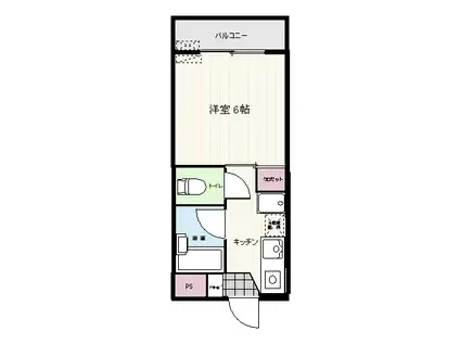 第12増尾ビル B棟 (1K/2階)の間取り写真