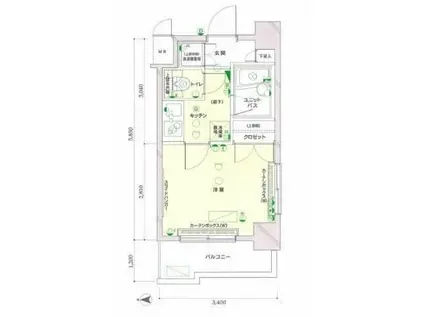 ルーブル五反田弐番館(1K/4階)の間取り写真