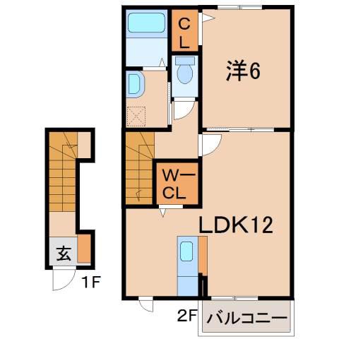 シャイン21 II(1LDK/2階)の間取り写真