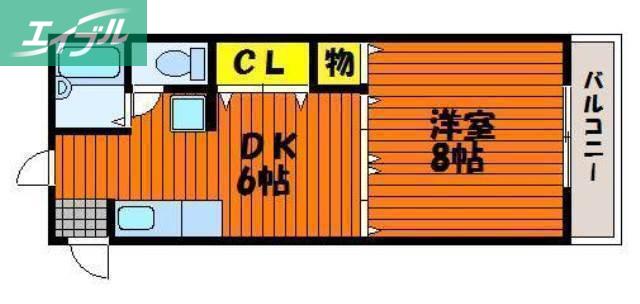 アーバンハウス東島田(1DK/3階)の間取り写真