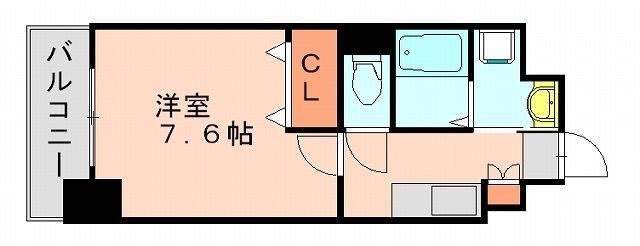 アンビシャス江(1K/2階)の間取り写真