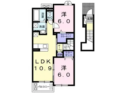 エテルノ II(2LDK/2階)の間取り写真