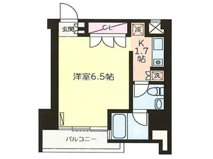 アッパルタメントベラヴィスタ(1K/9階)の間取り写真