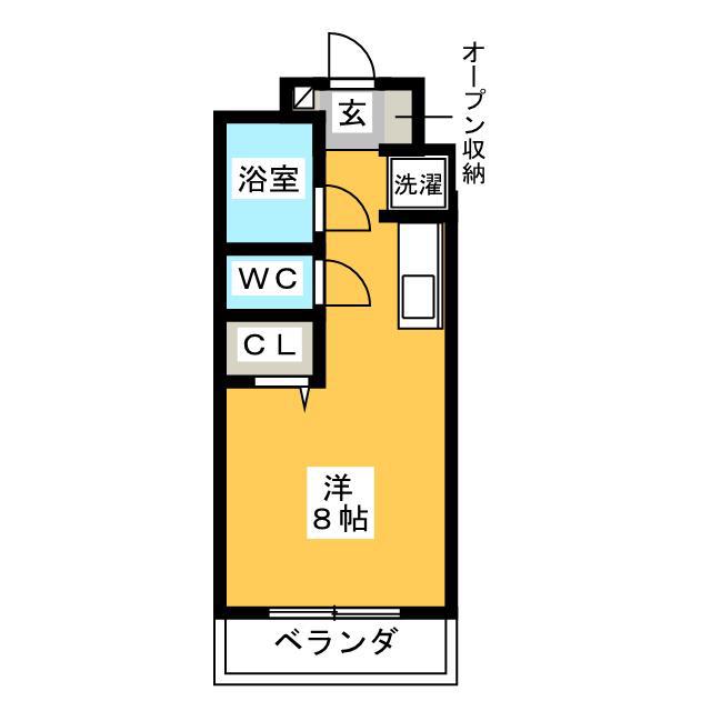 関口マンション(ワンルーム/3階)の間取り写真