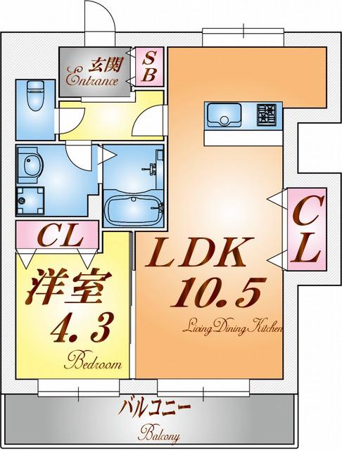 アロハ名谷(1LDK/1階)の間取り写真