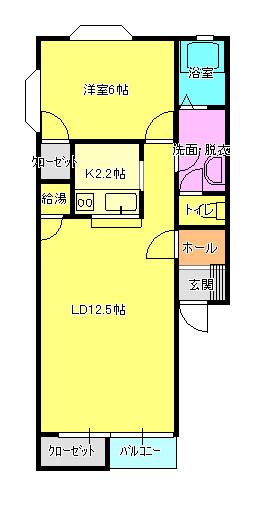 イーストレビュー(1LDK/1階)の間取り写真