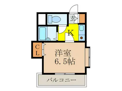 ポレール如月(1K/4階)の間取り写真