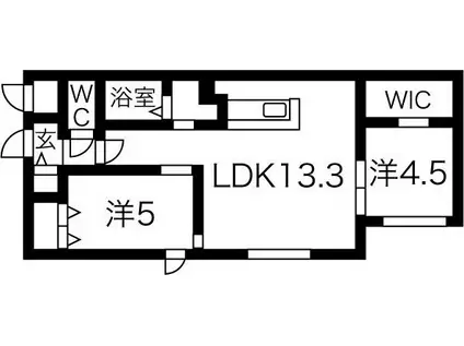 グランティエラGG(2LDK/3階)の間取り写真