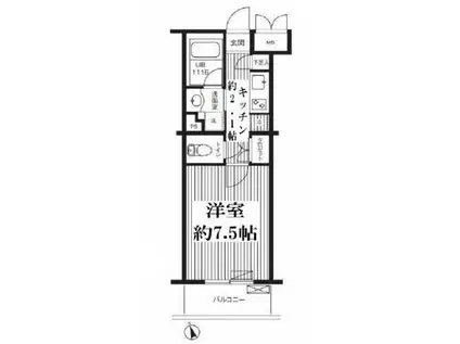 ステラメゾン下北沢(1K/2階)の間取り写真