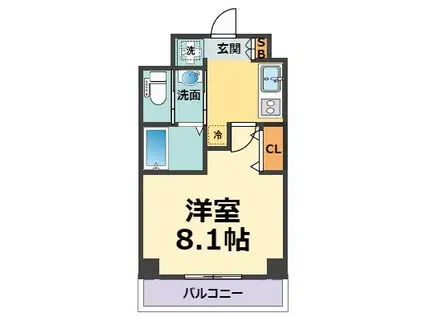 エール鳴尾(1K/3階)の間取り写真