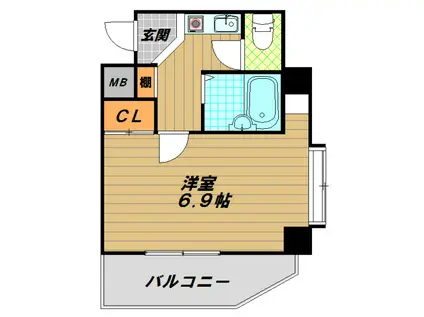 サンライズ長田(1K/6階)の間取り写真