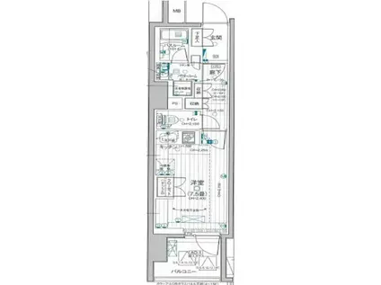 デュオステージ蒲田(ワンルーム/7階)の間取り写真