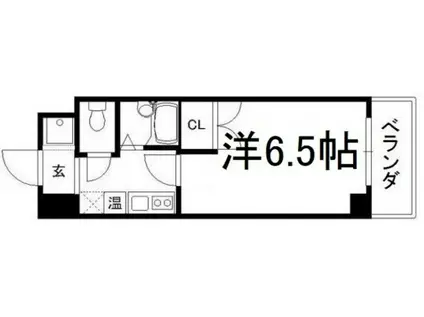 ユニバーシティ丸光II(1K/2階)の間取り写真