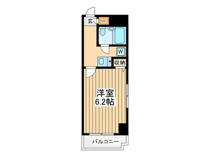 アドヴァンス川崎(1K/2階)の間取り写真