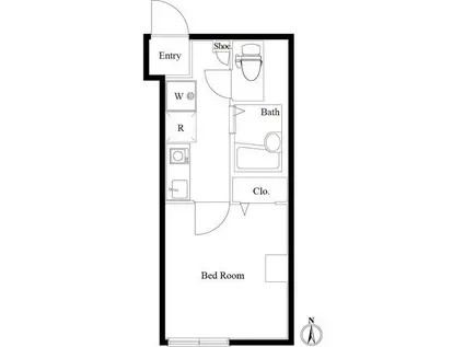 ヴィラスカイツリーパートII(1K/1階)の間取り写真