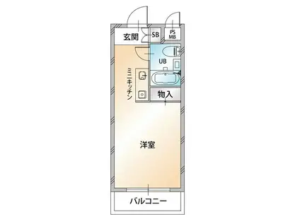 菱和パレス世田谷代田(ワンルーム/3階)の間取り写真