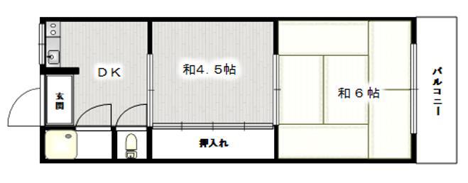 みゆき荘(2DK/2階)の間取り写真