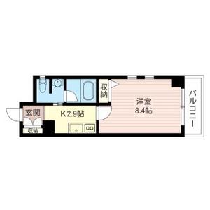 エスポワール下馬(1K/1階)の間取り写真